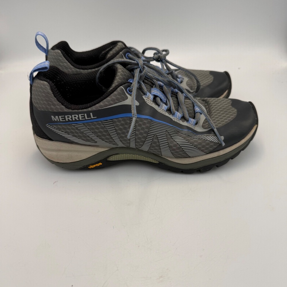 Merrell Siren Edge Q2 Womens Grey Blue Hiking Shoes Vibram Size 7 Trail Gorpcore